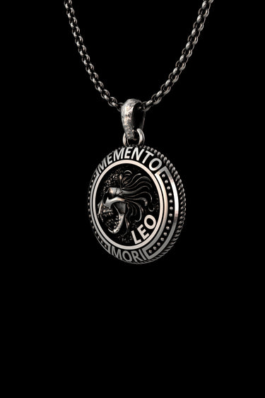 Silver Leo Memento Mori Pendant