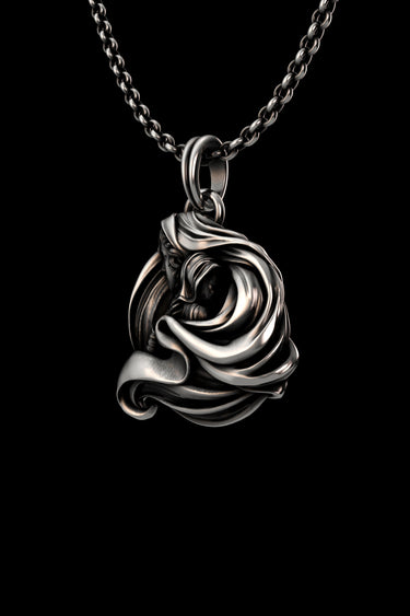Silver Mother Child Embrace Pendant