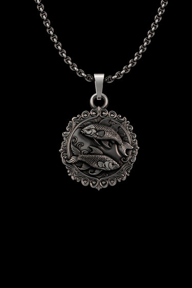 Silver Pisces Zodiac Fish Pendant