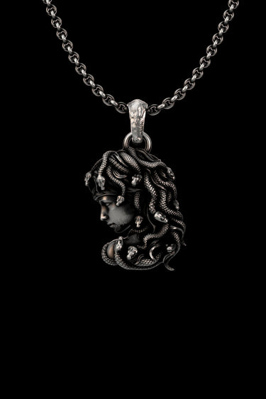 Silver Medusa Snake Hair Pendant