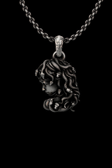 Silver Medusa Snake Hair Pendant
