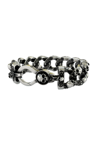 Silver Skull Chain Bracelet