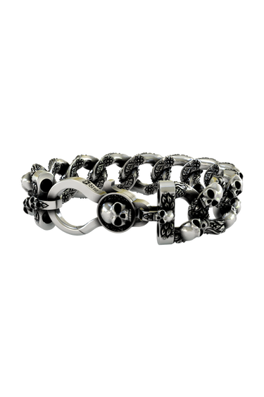 Silver Skull Chain Bracelet