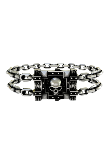 Silver Skull Fortress Bracelet