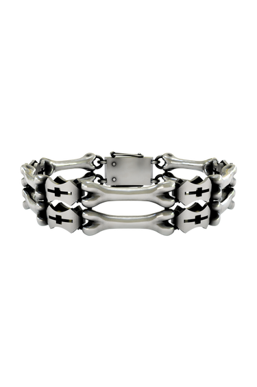 Silver Bone Cross Bracelet