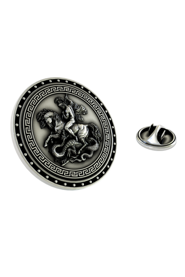 Silver Saint George Lapel Pin
