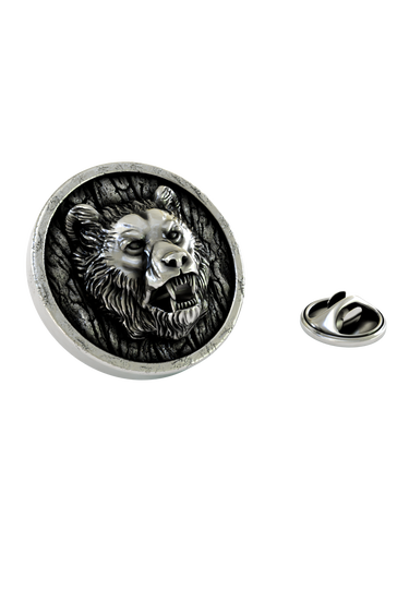Silver Bear Lapel Pin