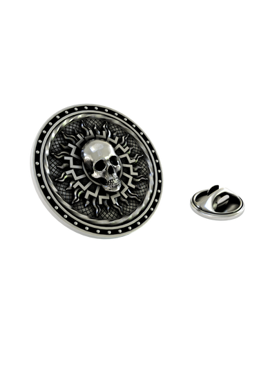 Silver Mystical Skull Lapel Pin