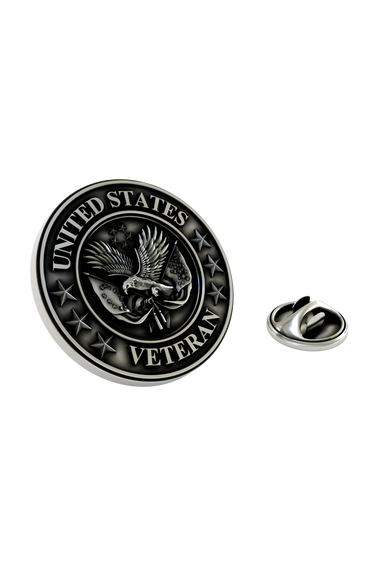 Silver Veteran lapel pin