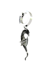 A person wearing the 925 sterling silver Dragon Wing Earring as a bold statement of their love for fantasy and myth.