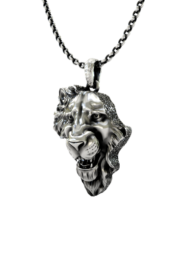 African Lion Pendant presented in its premium SARNION gift box, ideal for gifting