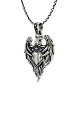 American Eagle Pendant in 925 sterling silver worn as a bold symbol of patriotic and military pride