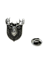 Back of the Stag Lapel Pin showing the pin post and the separate butterfly clutch backing.

