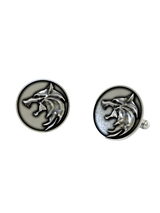 Back view of Geralt's Medallion 925 silver cufflinks, displaying the high-quality whale back closure mechanism.