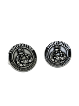 Back view of the 925 silver Firefighter Cufflinks, displaying the polished and sturdy whale back closure mechanism.