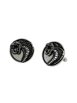 Back view of the 925 silver Snake Cufflinks, displaying the polished and sturdy whale back closure mechanism.