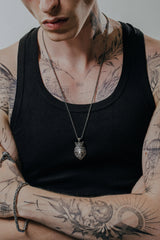 Back view of the Crowned King Pendant showing the solid silver construction and ornate bail.