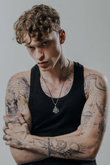 Back view of the Death Gambler Pendant showing the solid silver spade shape and quality construction.