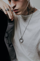 Back view of the Dragon Ouroboros Pendant showcasing the solid, high-quality silver construction and detailed scales.