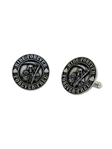Back view of the Forever Free Biker 925 silver cufflinks, displaying the polished and sturdy whale back closure.