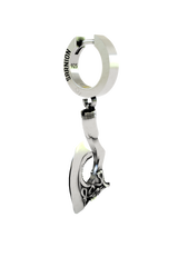 Back view of the Gothic Reaper Earring, showing the earring's closure mechanism and sterling silver craftsmanship.