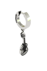 Back view of the Guitar Charm Earring's hoop, displaying the "925" hallmark and secure hinged closure.