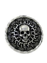 Back view of the Radiant Skull 925 silver cufflinks, displaying the polished and sturdy whale back closure mechanism.