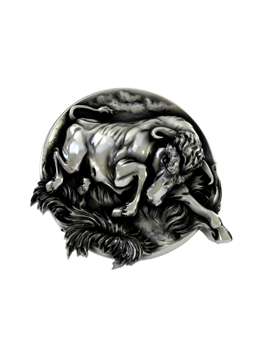 Back view of the Wall Street Bull 925 silver cufflinks, displaying the polished and sturdy whale back closure.