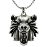 Bear School Pendant inspired by The Witcher - front view of the geometric, roaring bear head design in sterling silver