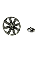 Celtic Lapel Pin in 925 sterling silver, front view showcasing the intricate, interwoven knotwork design.

