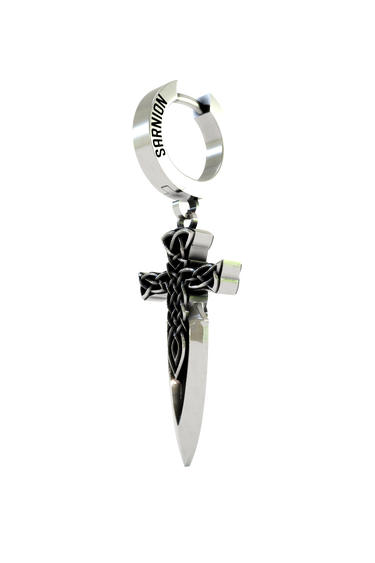Celtic Sword Earring presented in its premium SARNION gift box, ideal for gifting