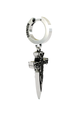 Close-up detail of the complex Celtic knot design on the Celtic Sword Earring, emphasizing the fine craftsmanship