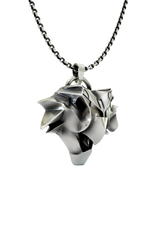 Close-up detail of the stylized beak and brow of the Griffin School Pendant, emphasizing the sharp, modern aesthetic.