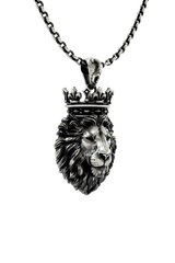 Crowned King Pendant in 925 sterling silver worn as a bold statement of power, leadership, and nobility.