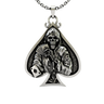 Death Gambler Pendant in 925 sterling silver, front view showcasing the skull figure inside an Ace of Spades.