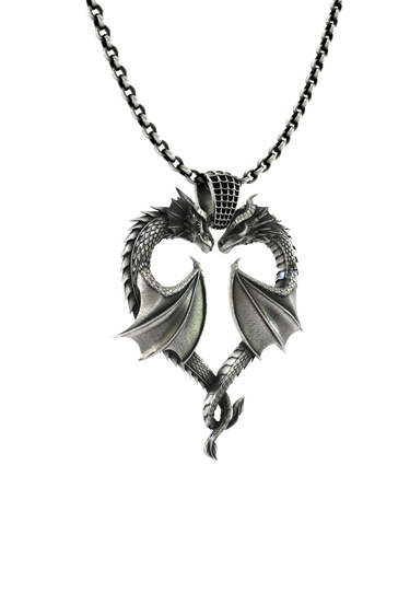 Dragon Love Pendant presented in its premium SARNION gift box, making it a perfect anniversary or Valentine's gift.
