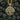Sacred Flame Medallion Pendant, two-tone silver and gold, Tree of Life reverse view on charcoal
