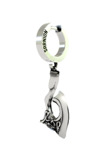 Gothic Reaper Earring in 925 sterling silver - front view showcasing the detailed Grim Reaper charm design.