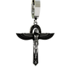 Isis Goddess Earring in 925 sterling silver - front view showcasing the full Ankh and winged goddess design