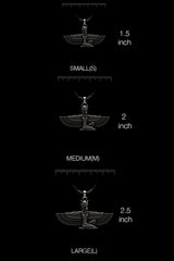 Isis Wings Pendant presented in its premium SARNION gift box, making it a perfect gift for mythology enthusiasts.