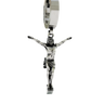Jesus Cross Earring in 925 sterling silver - front view showcasing the detailed crucifix charm on a modern huggie hoop.