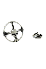 Mad Max Skull Pin in 925 sterling silver, front view of the iconic post-apocalyptic design.