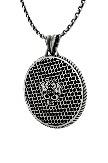 Memento Mori Cancer Pendant presented in its premium SARNION gift box, making an ideal gift for a Cancer.