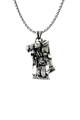 Military Hero Pendant in 925 sterling silver, showing a combat medic rescuing a wounded soldier.