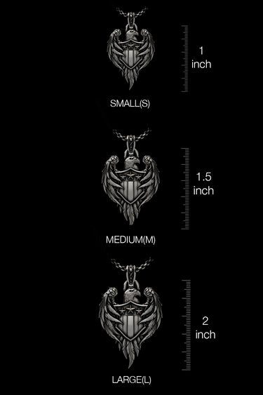 Multiple angle views of the 925 silver American Eagle Pendant showing its complete 3D sculptural detail