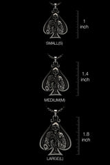 Multiple angle views of the 925 silver Death Gambler Pendant showing its intricate design and craftsmanship.