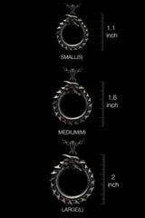 Multiple angle views of the 925 silver Dragon Ouroboros Pendant showing its complete 3D sculptural design.