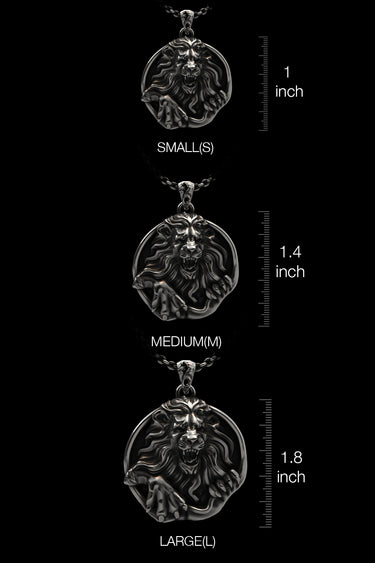 Multiple angle views of the 925 silver Royal Fury Pendant showing its complete, dynamic sculptural design.