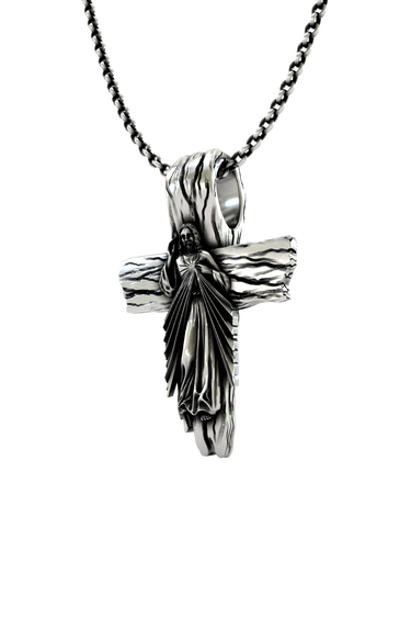 Multiple angle views of the 925 silver Sacred Cross Pendant showing its complete, detailed sculptural design.