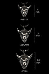 Multiple angle views of the 925 silver Taurus Bull Pendant showing its complete, detailed 3D design.